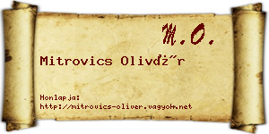 Mitrovics Olivér névjegykártya