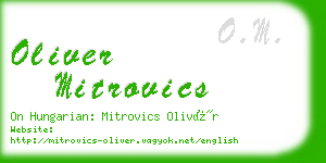 oliver mitrovics business card